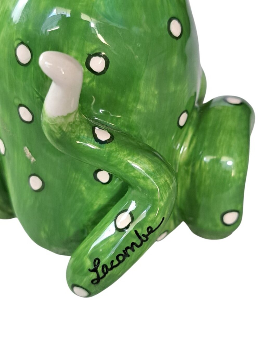 WhimsiClay Amy Lacombe Fancy Felines 5" Clover Green W Hat Figurine 2002 - Picture 11 of 14